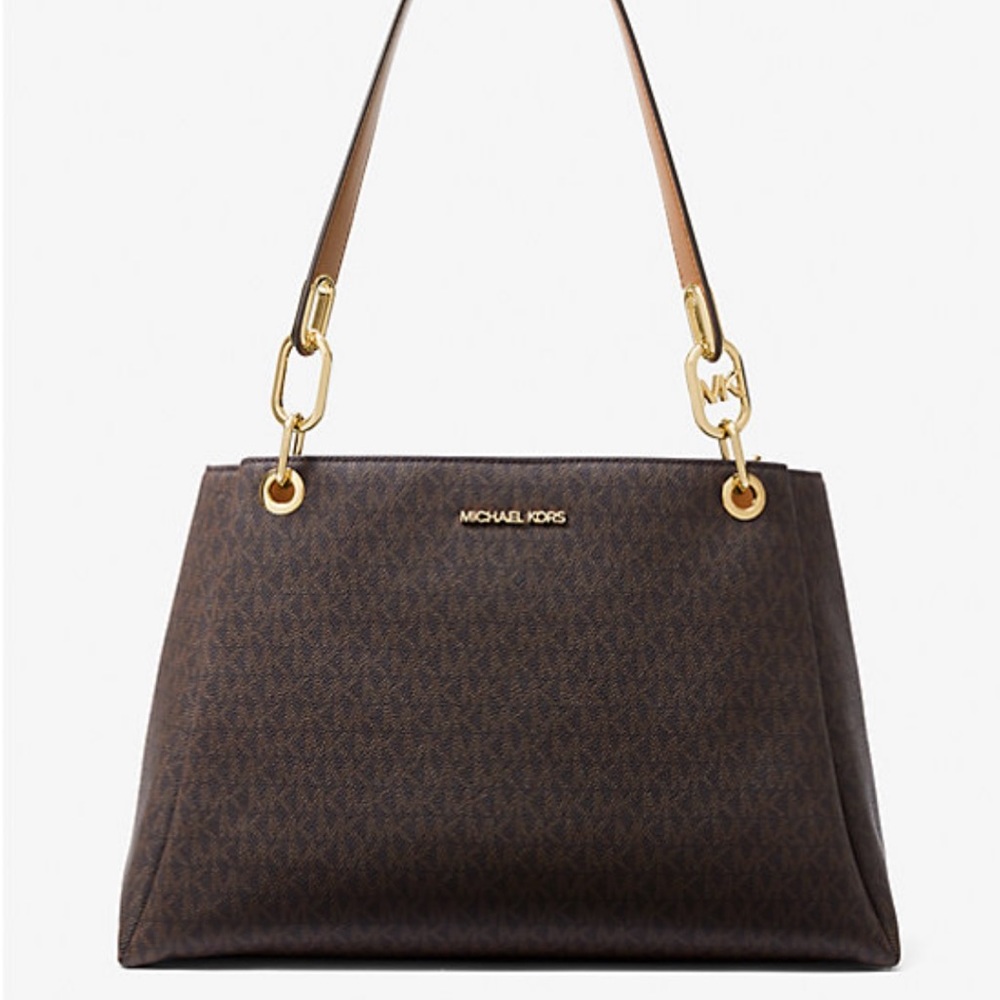 Michael Kors large Brown Logo Print Shoulder Bag